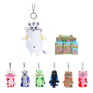 BAZUUYU MaoMaoMao Backpack Series Plush Blind Box with Earphone Storage, Collectible Toys Home Decorations,Cute Bag Charm Pendant for Purse & Backpack, Holiday Birthday Gifts for Girls and Boys