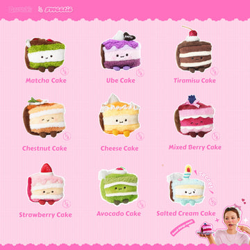 Wholesale-Bazuuyu ⅛Sweetie-Cake Plush Blind Box  Collectible Toys Home Decorations,Cute Bag Charm Pendant for Purse & Backpack, Holiday Birthday Gifts for Girls and Boys