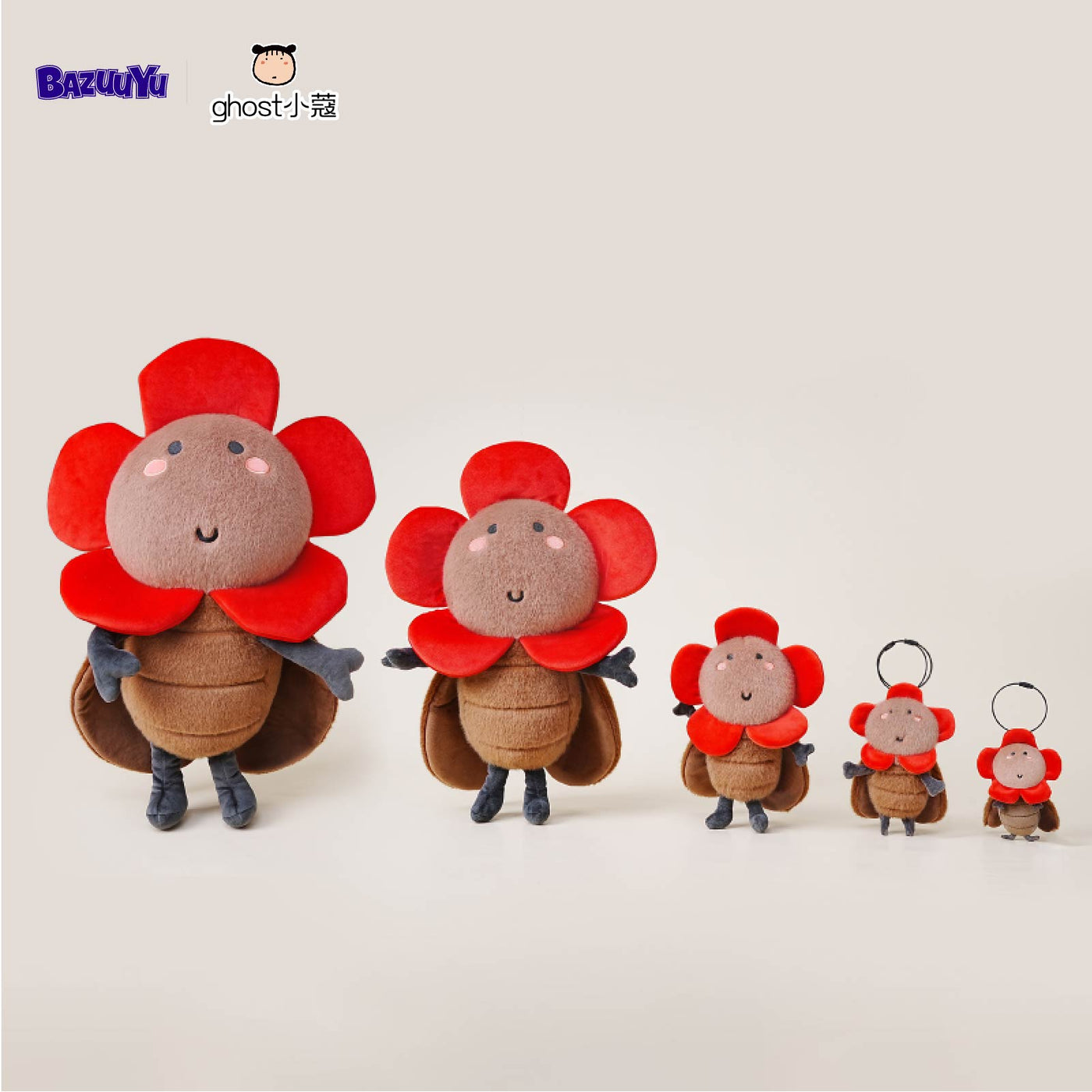 Pre-sale BAZUUYU Ghost Series plush toy, Cute And Funny Red Flower Cockroach Plush Toy, Suitable For Gifting, Collecting, And Daily Use