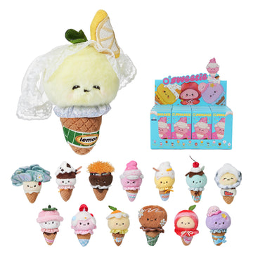 Wholesale-Bazuuyu 0℃Sweetie-Icecream Plush Blind Box, Kawaii Detachable Swapable Cone Stuffed Doll, Cute Collectible Mystery Toy Gift