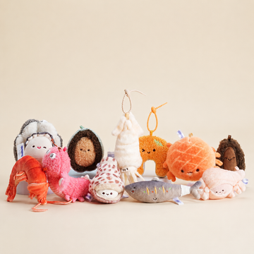 Bazuuyu BBQ Restaurant Seafood Series of Plush Toy Pendant Used for Desktop, Backpack Decorations or Gift Fun and Cute.