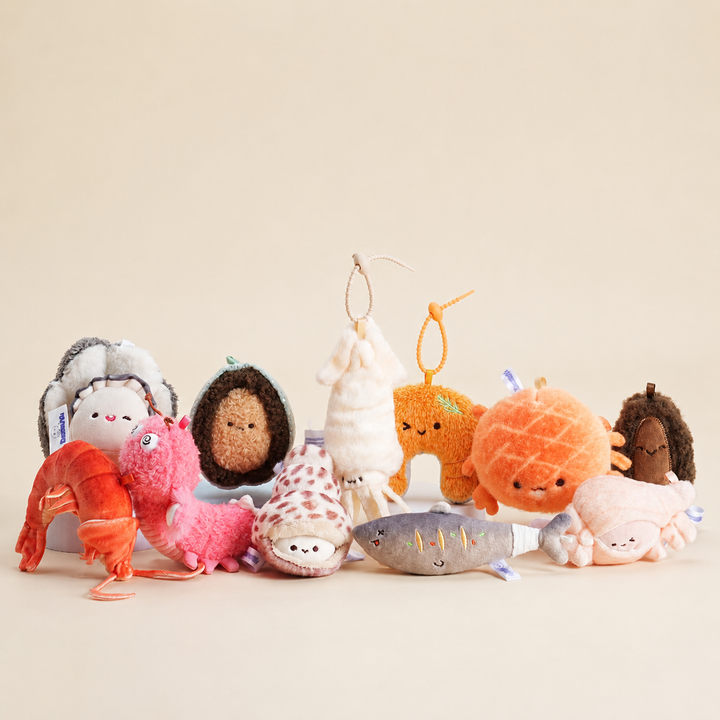 Bazuuyu BBQ Restaurant Seafood Series of Plush Toy Pendant Used for Desktop, Backpack Decorations or Gift Fun and Cute.