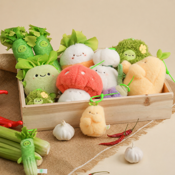The Bazuuyu vegetable Family Series plush pendant are perfect for keychains, backpacks, phone cases,featuring adorable and playful designs. Large Size