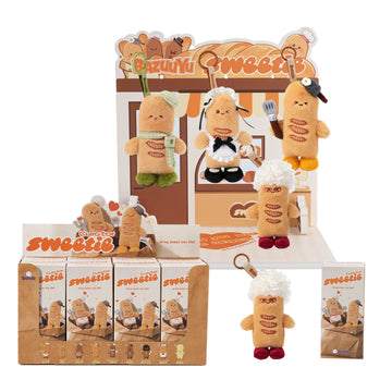 Wholesale-Bazuuyu Sweetie Curator Baguette Bread Plush Blind Box,Collectible Toys Home Decorations,Cute Bag Charm Pendant for Purse & Backpack, Holiday Birthday Gifts for Girls and Boys