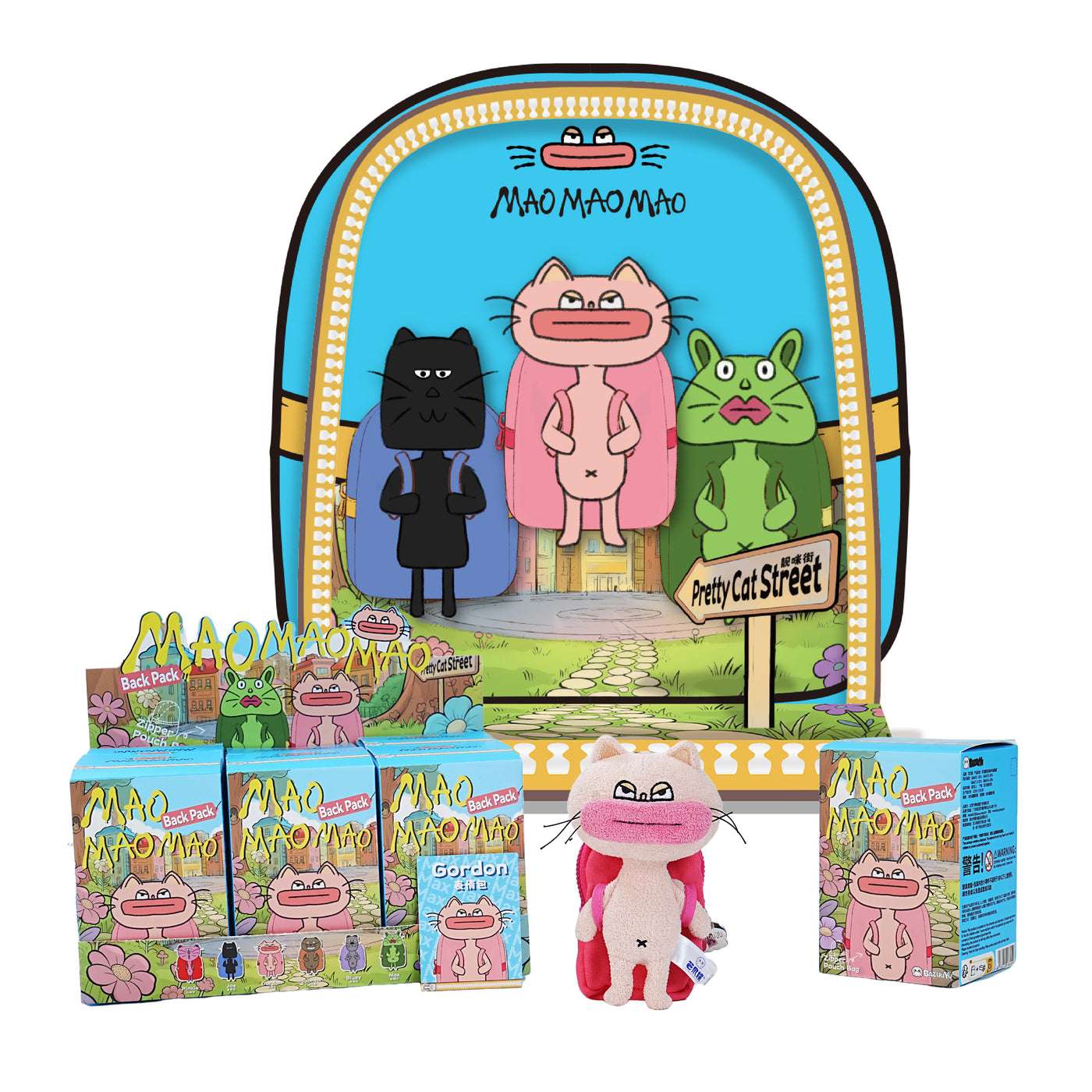 BAZUUYU MaoMaoMao Backpack Series Plush Blind Box with Earphone Storage, Collectible Toys Home Decorations,Cute Bag Charm Pendant for Purse & Backpack, Holiday Birthday Gifts for Girls and Boys