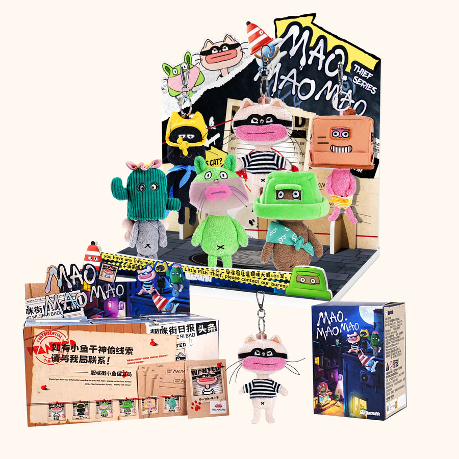 Wholesale MaoMaoMao Thief Series 5.32 Inch Blind Box In 6pcs Counter Display